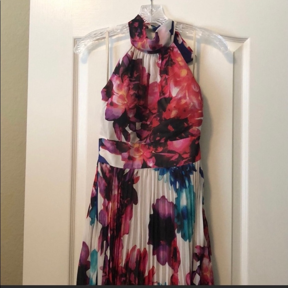 Eliza J beautiful halter pleated maxi dress!